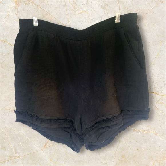 Cynthia Rowley Black Raw Edge Lounge Shorts Womens XL EUC - Picture 8 of 8